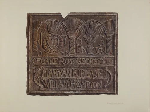 Pennsylvania German Fireback by Edward L. Loper, index of american design, 1939