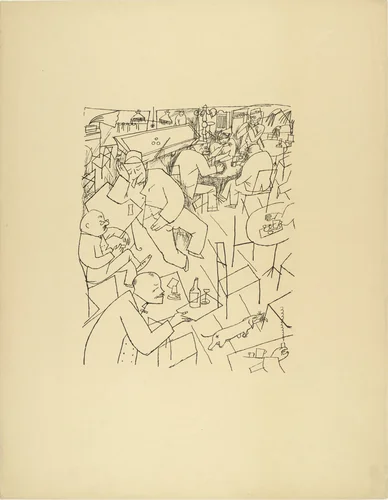 Joint (Kaschemme) from The First George Grosz Portfolio (Erste George Grosz-Mappe) by George Grosz, print, 1916