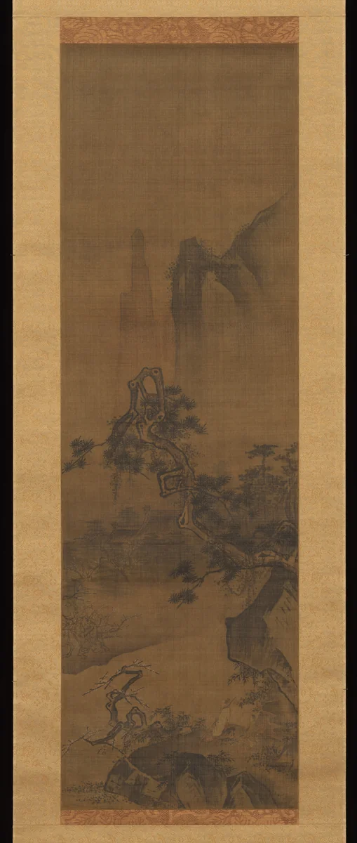 Scholar admiring plum blossoms by Unidentified Artist, painting, 1200-1299
