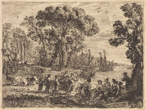Europa and the Bull (L'enlèvement d'Europe) by Claude Lorrain, print, 1634
