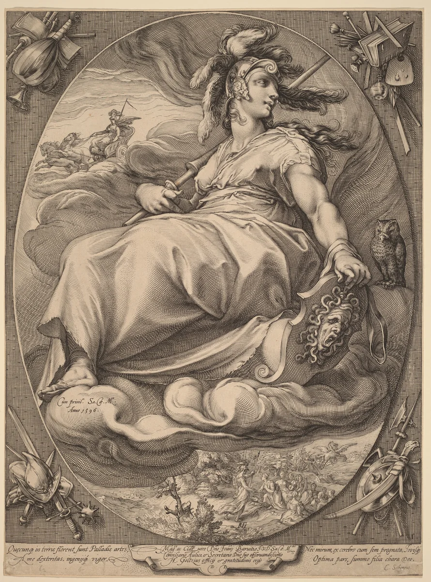 Minerva by Hendrick Goltzius, print, 1596