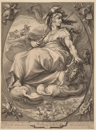 Minerva by Hendrick Goltzius, print, 1596
