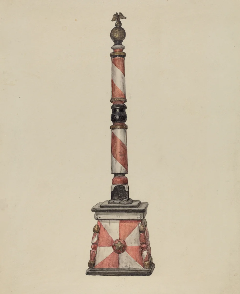Barber Pole by American 20th Century, index of american design, 1935-1942