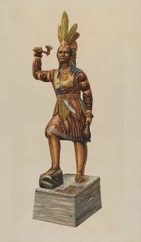 Cigar Store Indian by Einar Heiberg, index of american design, 1935-1942