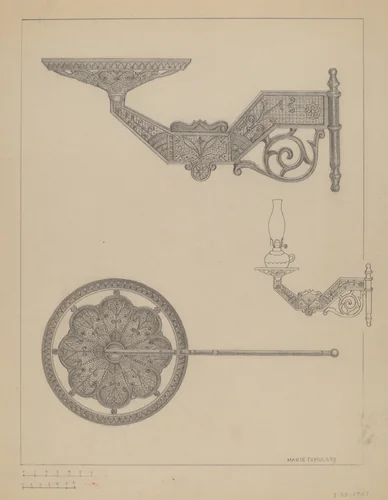 Lamp Bracket by Marie Famularo, index of american design, 1937