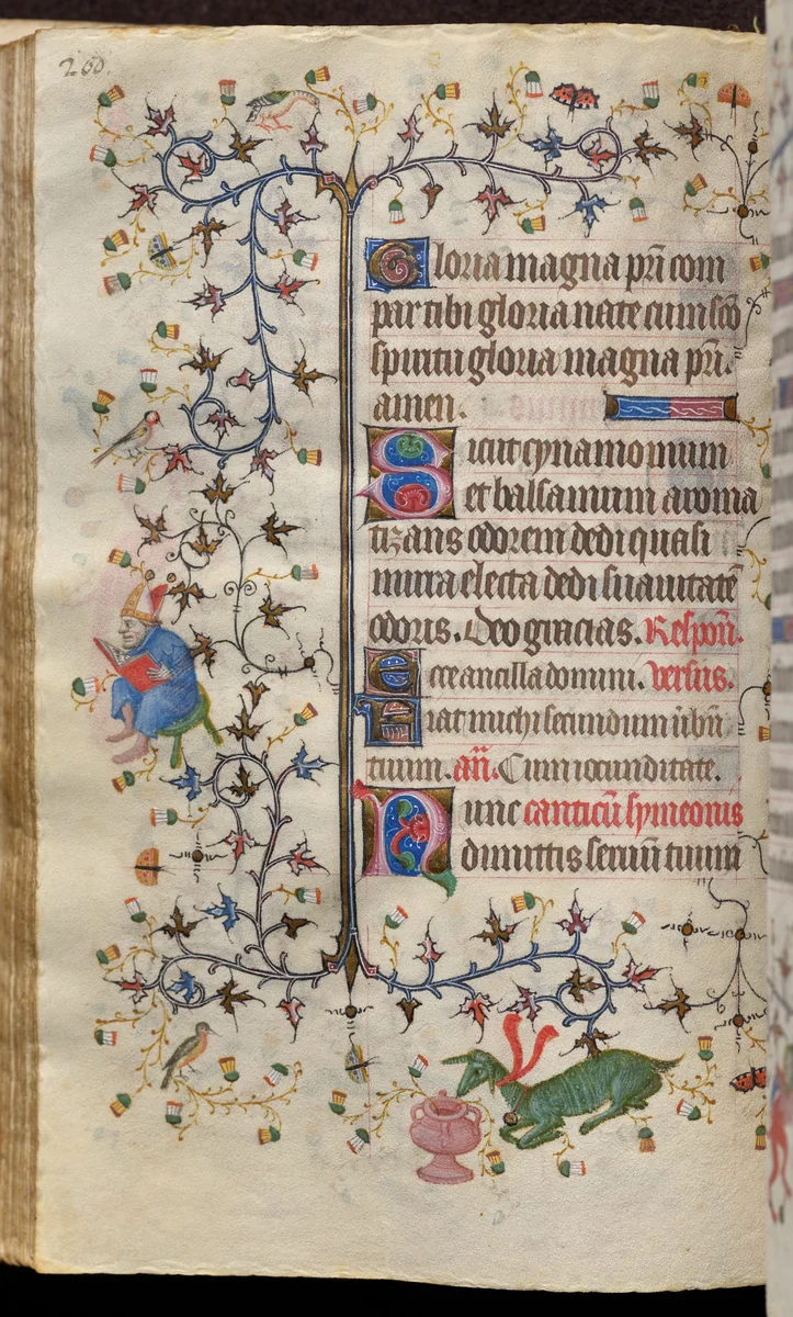 Hours of Charles the Noble, King of Navarre (1361-1425): fol. 100v, Text by Master of the Brussels Initials and Associates, book, 1400-1410