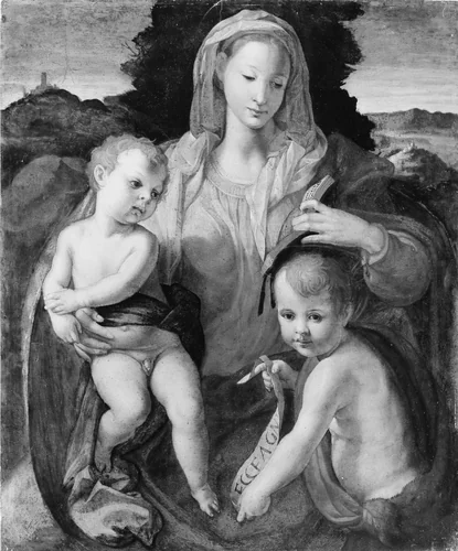 Madonna and Child with the Young Saint John the Baptist by Italian Painter, painting, 1530-1569