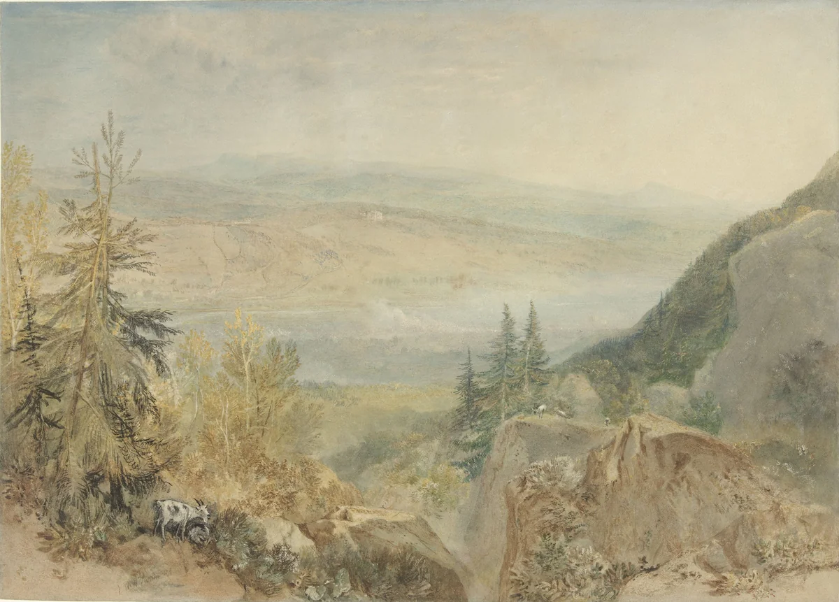 Gezicht op Farnley Hall in Yorkshire by Joseph Turner, drawing, 1808-1825
