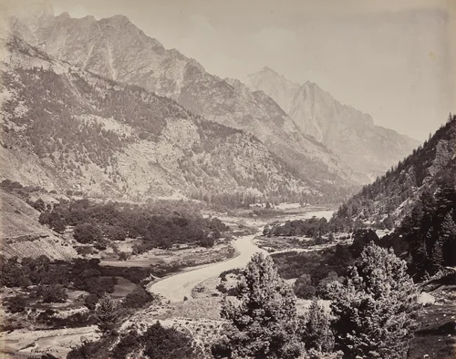 The Upper Himmalayahs. View in the Buspa Valley from Sangla by Samuel Bourne, photograph, 1863-1870