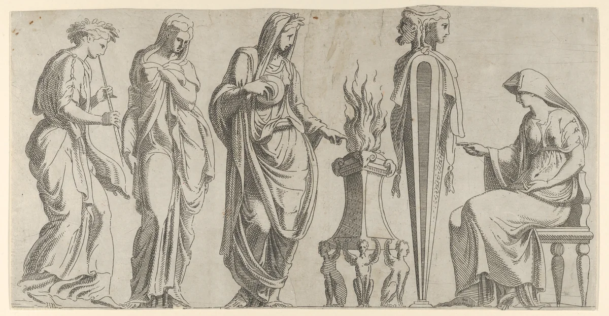 A Sacrifice by Léon Davent, print, 1540-1556