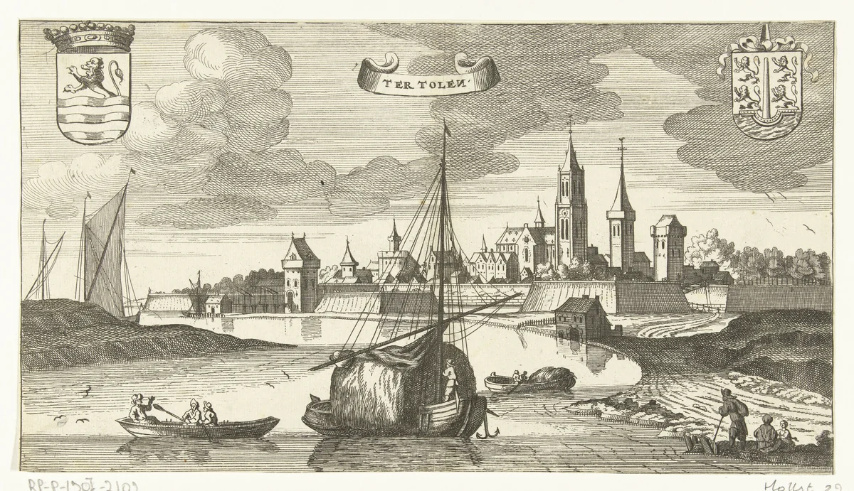 Gezicht op Tholen by Gaspar Bouttats, print, 1679