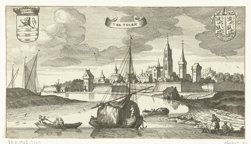 Gezicht op Tholen by Gaspar Bouttats, print, 1679