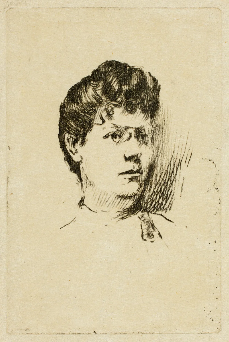 Sketch of a Woman's Head by Theodore Roussel, print, 1895-1900