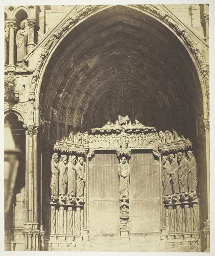 Chartres Cathedral, South Transept; Central Portal by Bisson Frères, photograph, 1854-1863