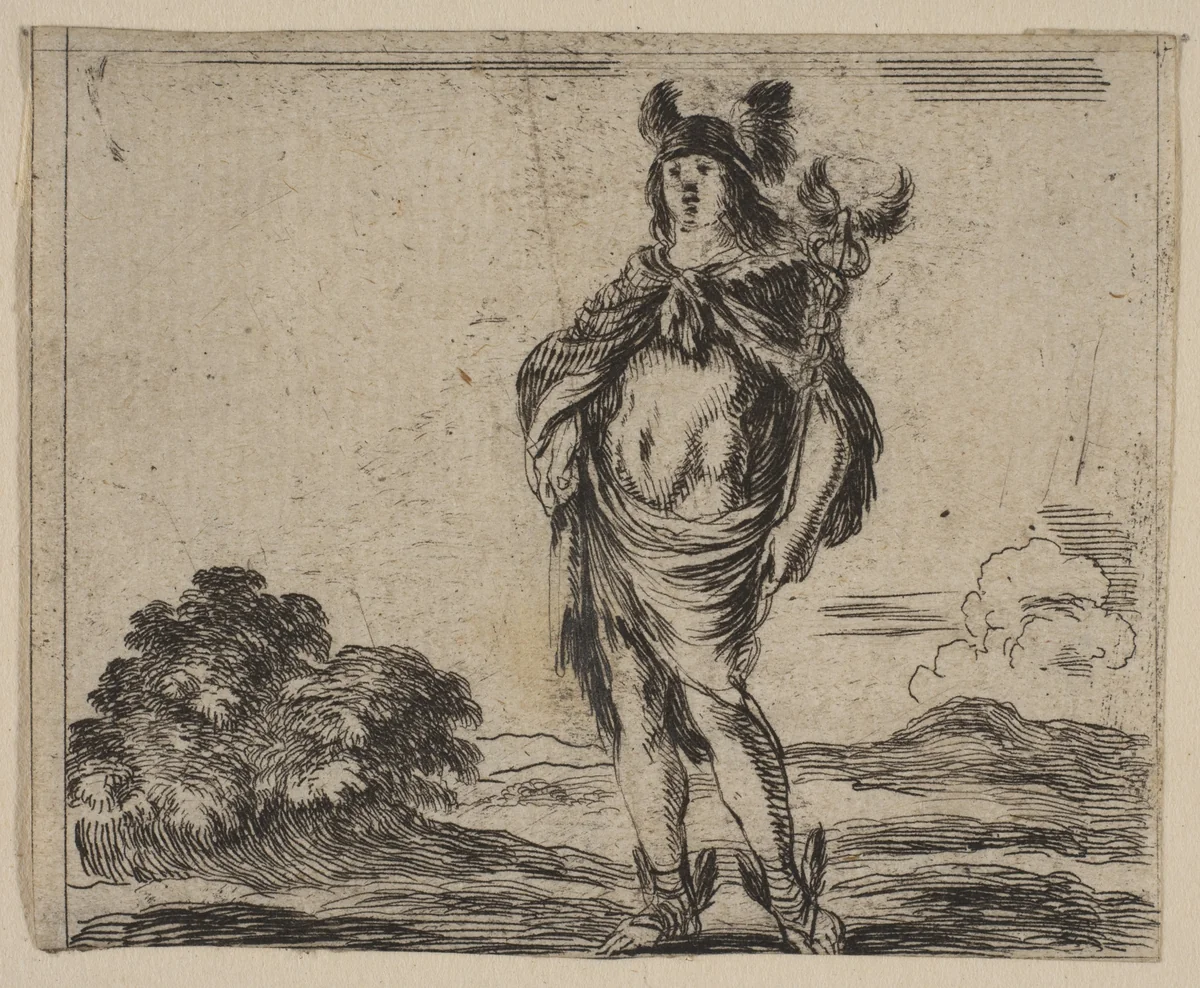 Mercury, from 'Game of Mythology' (Jeu de la Mythologie) by Stefano della Bella, print, 1644