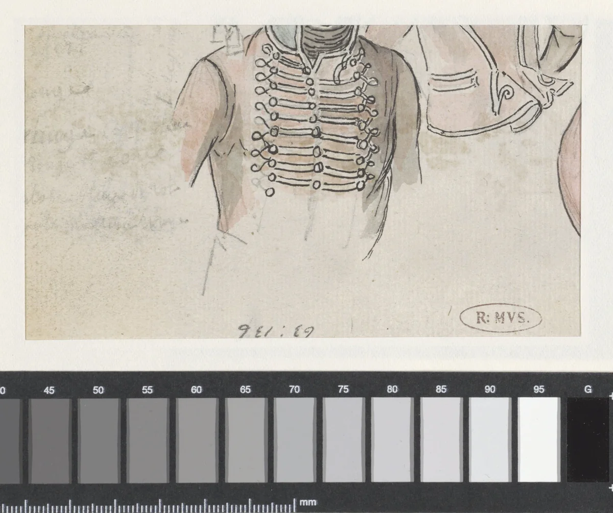 Schetsen van huzaren (afgesneden) by Georges Michel, drawing, 1773-1843
