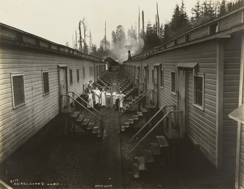 Cherry Valley Timber Company, Camp 9, Stillwater, Washington by Darius Kinsey, photograph, 1919