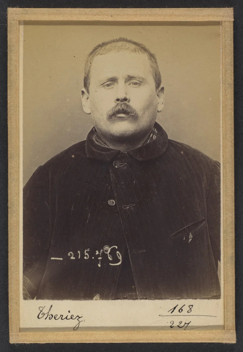 Theriez. Louis (ou Perriez). 35 ans, né le 29/8/58 à Paris. Ébéniste. Anarchiste. 16/3/94. by Alphonse Bertillon, photograph, 1894