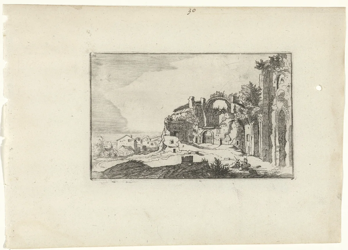Thermen van Diocletianus by anonymous, print, 1594-1685