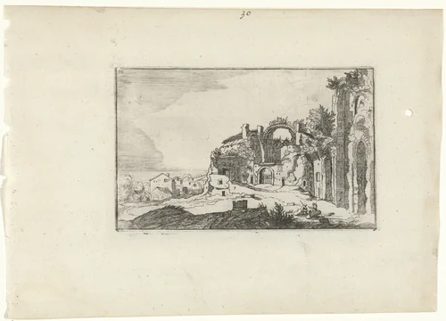 Thermen van Diocletianus by anonymous, print, 1594-1685