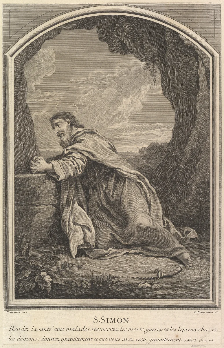 Saint Simon by Etienne Brion, print, 1726