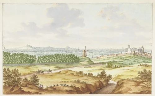 Gezicht op Kleef van de Galgenberg by Jan van Call, drawing, 1680-1685