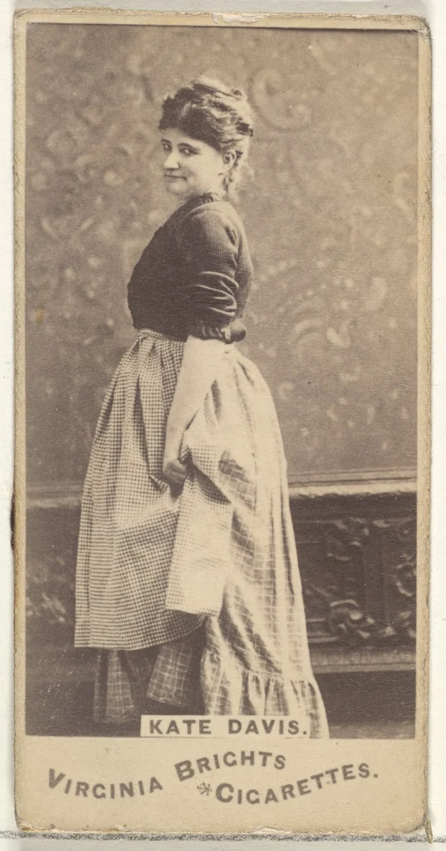 Kate Davis, from the Actors and Actresses series (N45, Type 1) for Virginia Brights Cigarettes by Allen & Ginter, photograph, 1885-1891