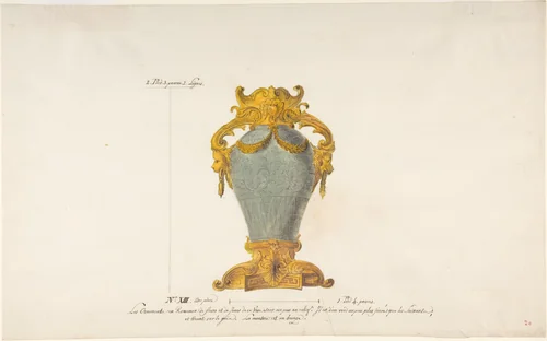 Design for a Mounted Chinese Vase by anonymous, drawing, 1745-1790