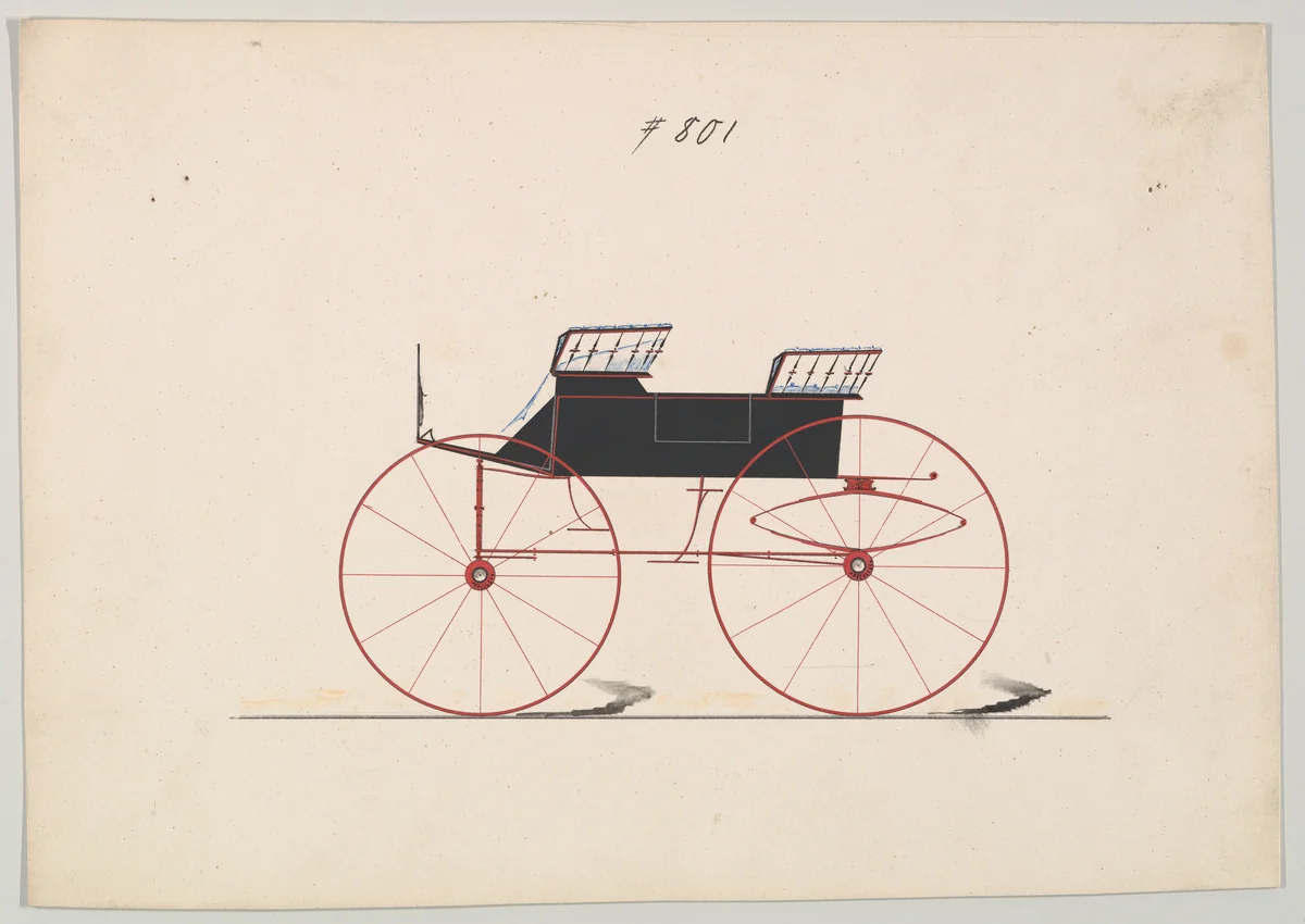 Design for Wagon, no. 801 by Brewster & Co., drawing, 1850-1870