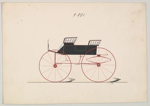 Design for Wagon, no. 801 by Brewster & Co., drawing, 1850-1870