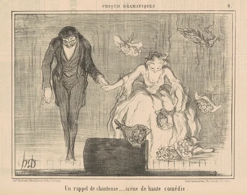 Un rappel de chanteuse ... by Honoré Daumier, print, 1857