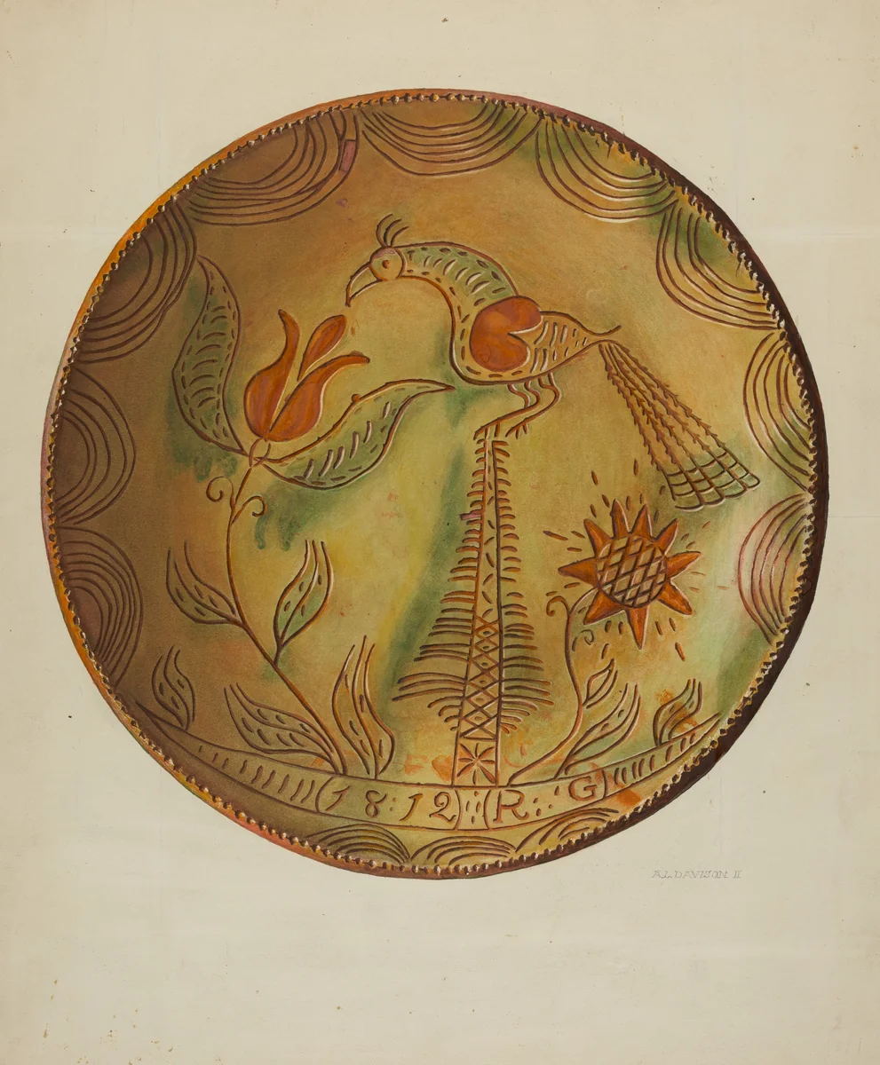 Pa. German Plate by Austin L. Davison, index of american design, 1938