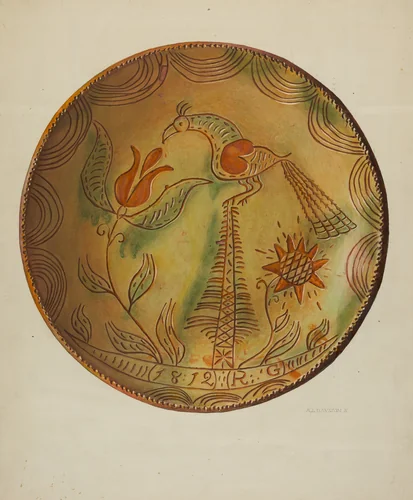 Pa. German Plate by Austin L. Davison, index of american design, 1938