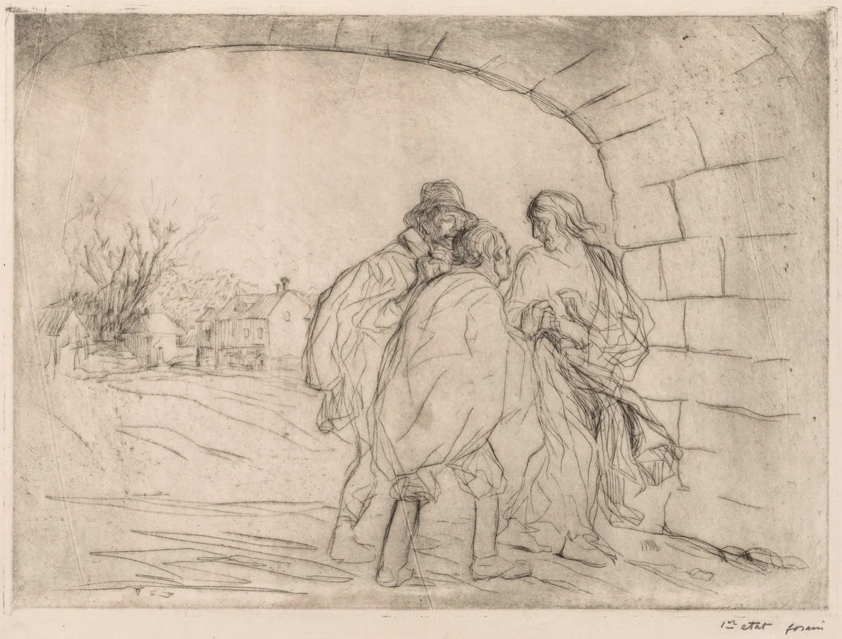 Encounter Under the Vault by Jean-Louis Forain, print, 1878-1925