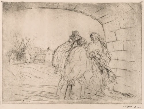 Encounter Under the Vault by Jean-Louis Forain, print, 1878-1925