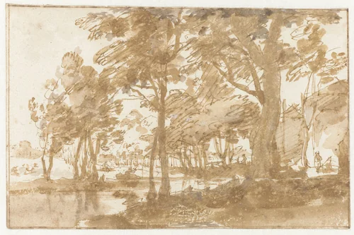 Buiten het Westeinde van Den Haag by Jan de Bisschop, drawing, 1648-1671