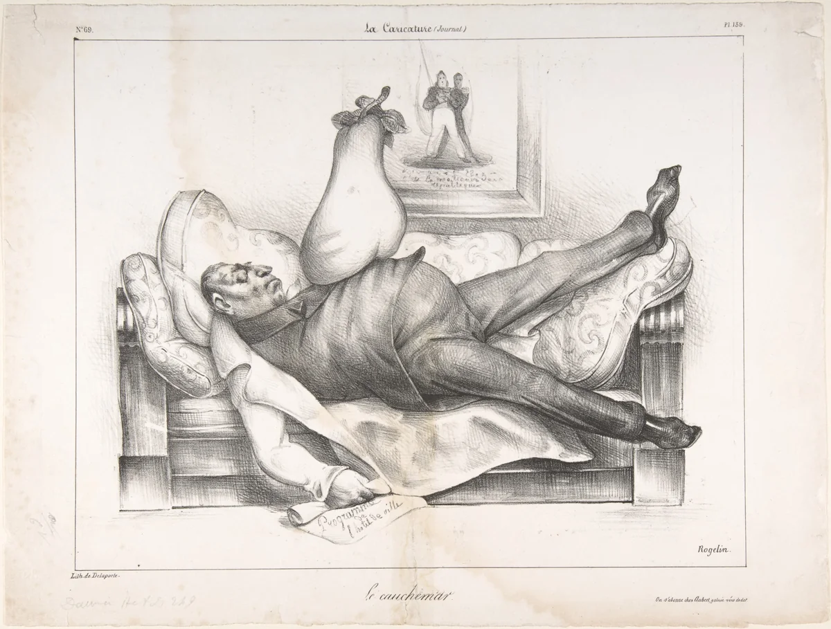 Le Cauchemar (The Nightmare), published in "La Caricature" by Honoré Daumier, print, 1832