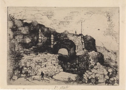 Lindenkruispoort te Maastricht by Alexander Schaepkens, print, 1874-1899