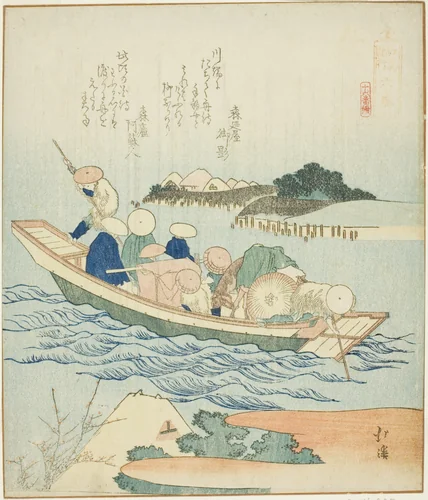Rokugo, from the series "A Record of a Journey to Enoshima, A Set of Sixteen (Enoshima kiko, jurokugban tsuzuki)" by Totoya Hokkei (魚屋北渓), print, 1833