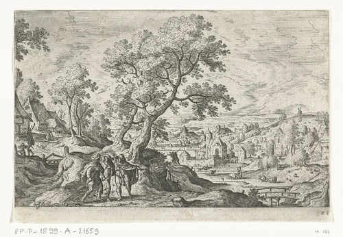 Emmaüsgangers by anonymous, print, 1550-1650