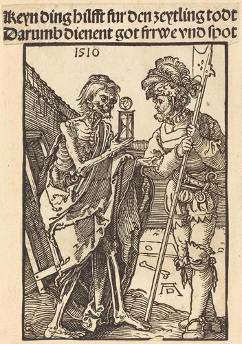 Death and the Lansquenet by Albrecht Dürer, print, 1510