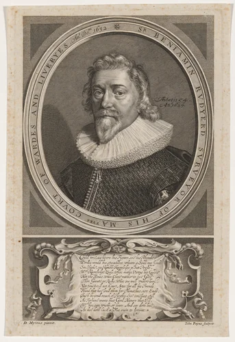 Sir Benjamin Rudyerd, Court of Wardes and Liveryes by John Payne; Daniel Mytens the Elder, print, 1632