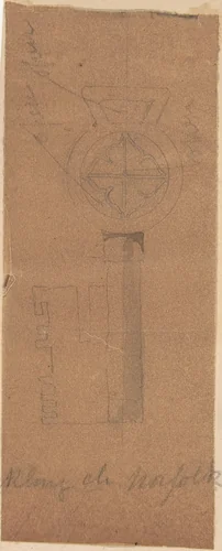 Key from Norfolk Church by Richardson Ellson, drawing, 1875-1885