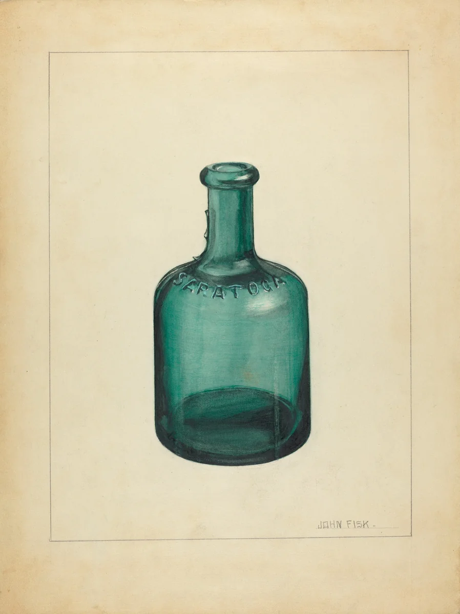Blown Glass - Bottle by John Fisk, index of american design, 1937