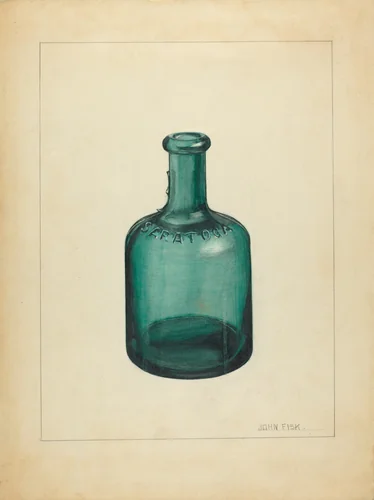 Blown Glass - Bottle by John Fisk, index of american design, 1937