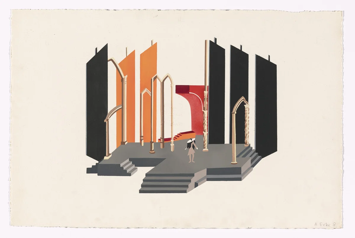 Don Juan and Death (Don Juan et la mort) from Alexandra Exter: Stage Sets (Alexandra Exter: Décors de théâtre) by Alexandra Exter, print, 1926