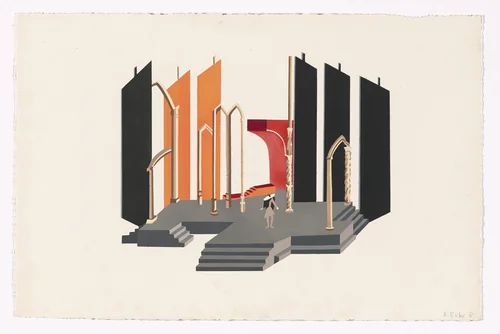 Don Juan and Death (Don Juan et la mort) from Alexandra Exter: Stage Sets (Alexandra Exter: Décors de théâtre) by Alexandra Exter, print, 1926