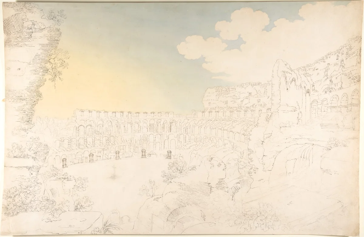 Inner view of the Colosseum by Franz Kaisermann, drawing, 1785-1833