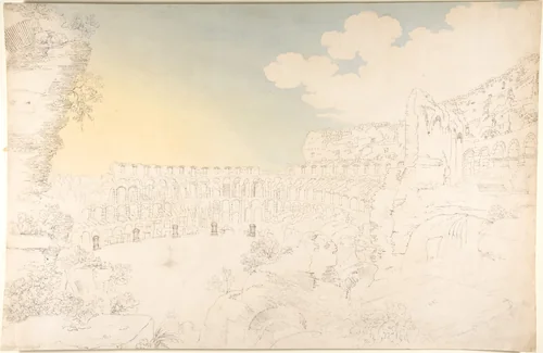 Inner view of the Colosseum by Franz Kaisermann, drawing, 1785-1833