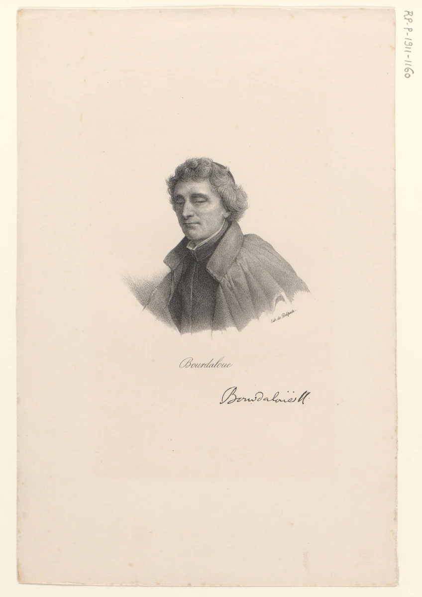 Portret van Louis Bourdaloue by anonymous, print, 1818-1842